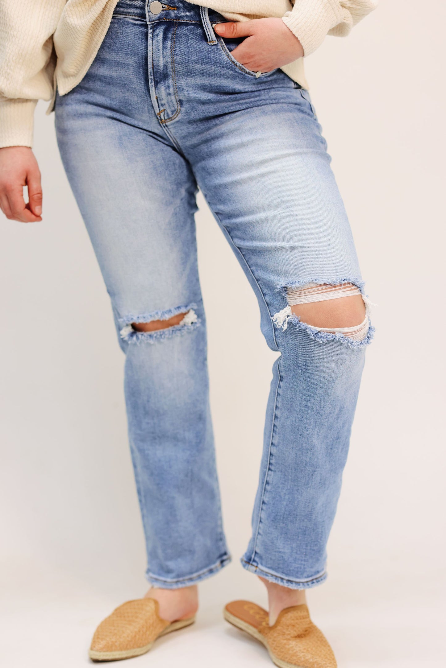 Off In The Town Slim Straight Denim