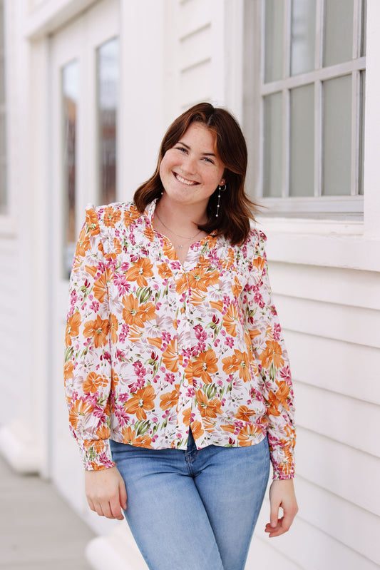 Boasting in Florals Blouse (S-2XL)