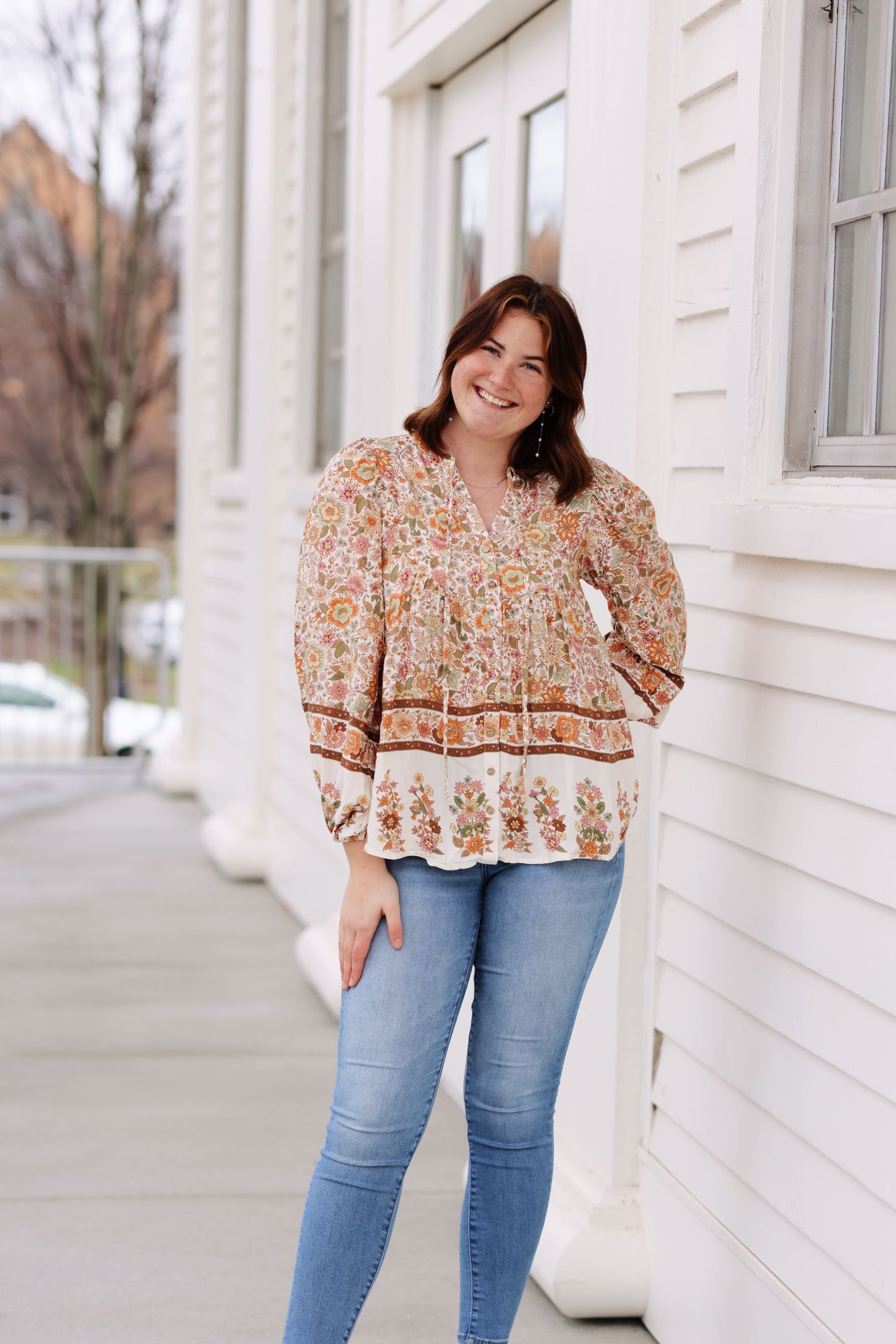 Spring is Here Border Print Blouse