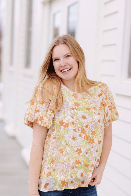 Springing in Floral Blouse