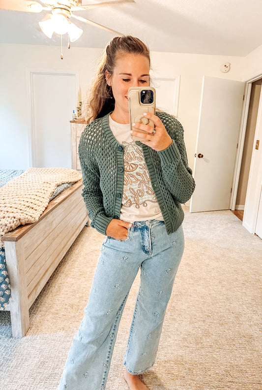 Timber Tones Crochet Cardigan-Ash Jade