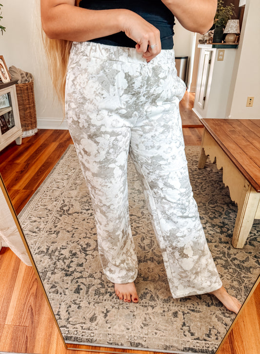 Floral Wash Wide Leg Lounge Pants