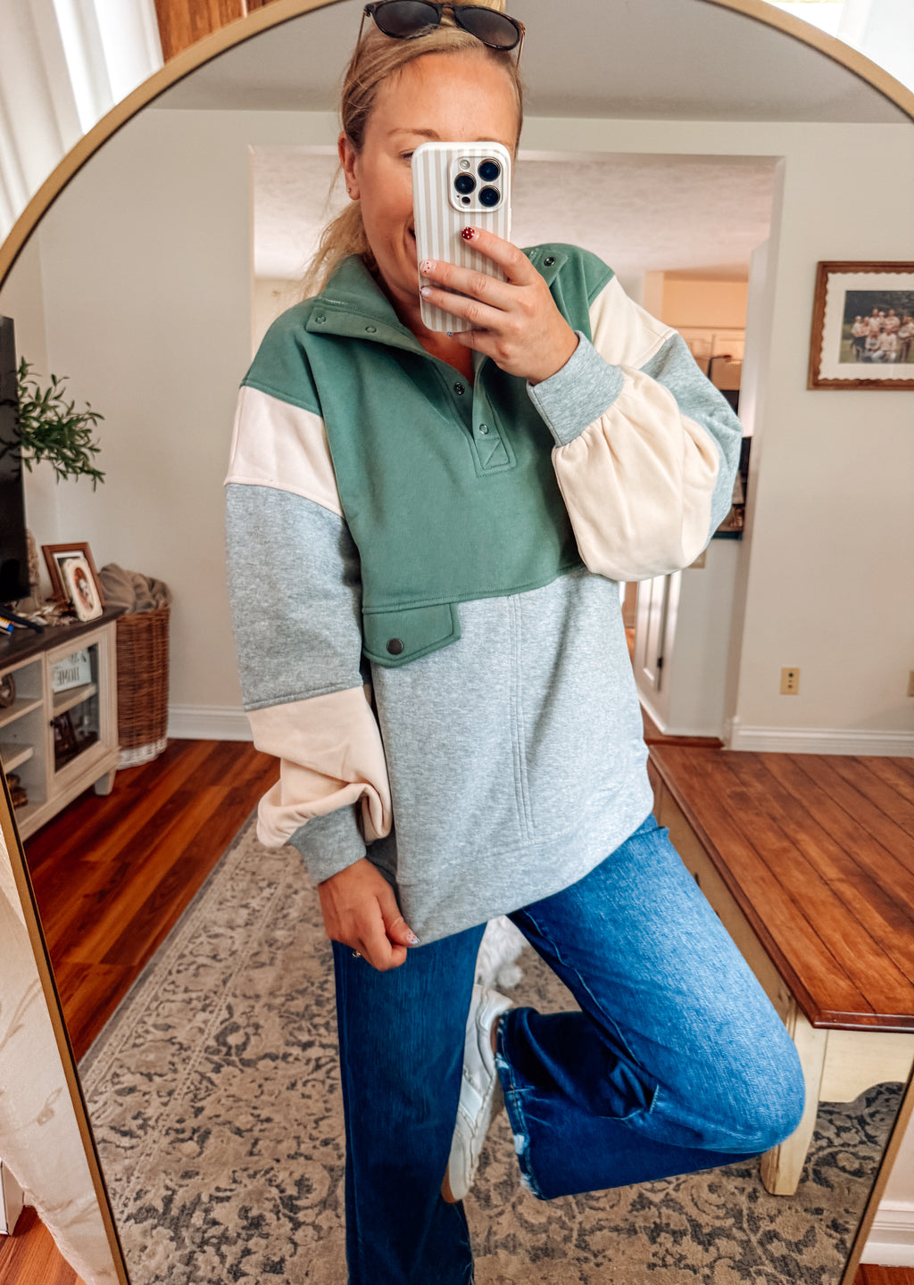 Forest Trails Colorblock Half Snap Sweatshirt