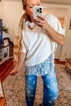 Trendy Moment Lace Tee (S-XL)