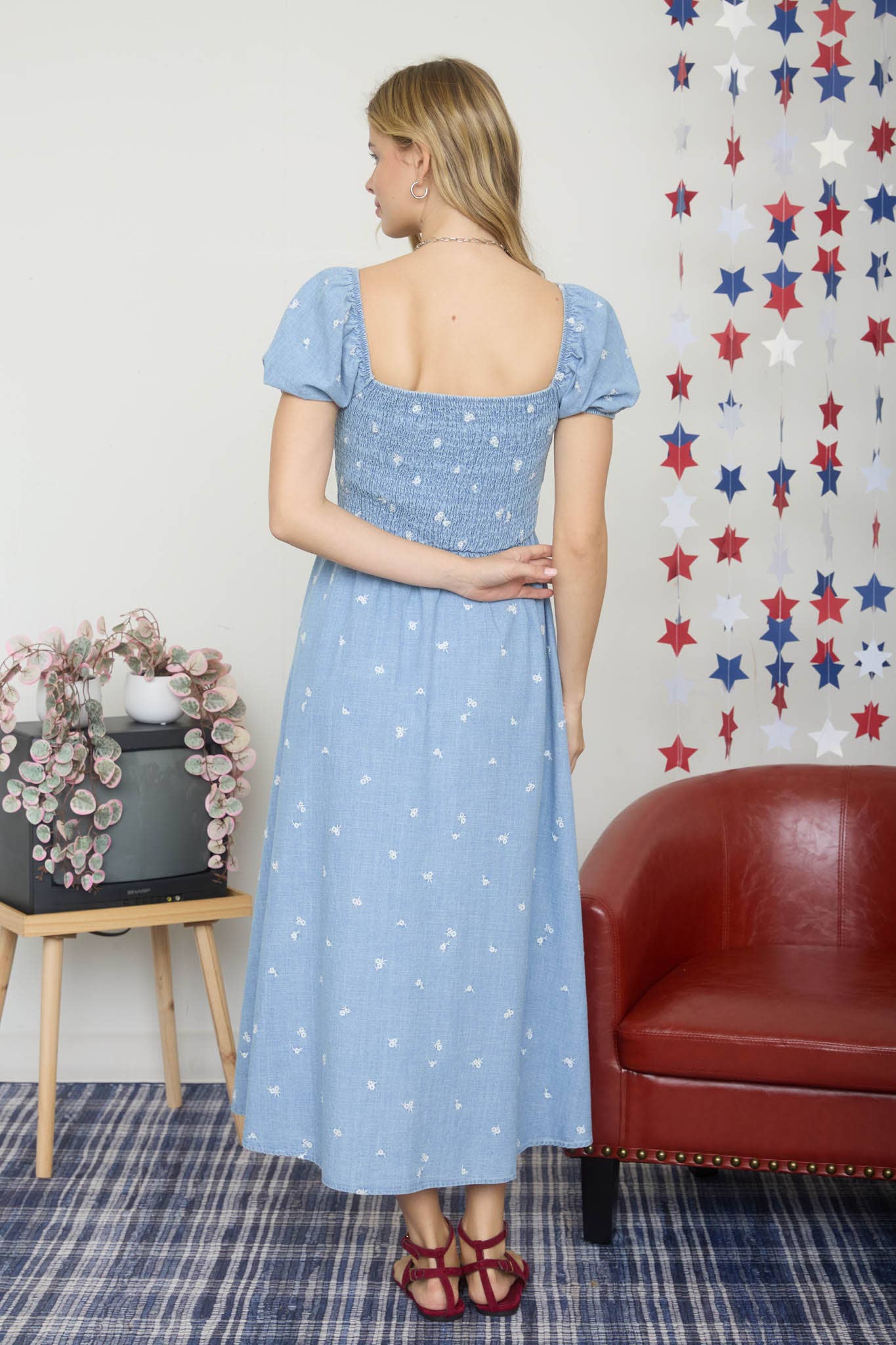 The Elodie Embroidered Midi Dress (S-3X)