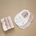 Violet Floral Cotton Baby Bib (3 Colors)