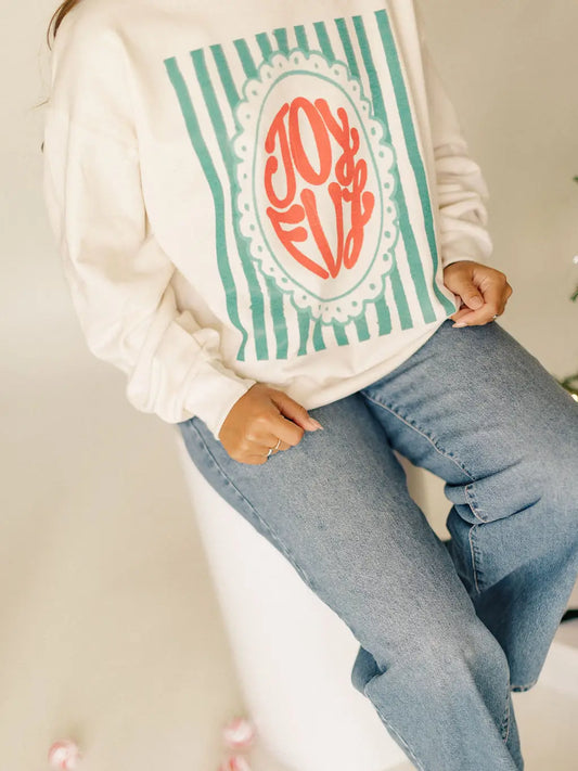 Joyful Stripe Sweatshirt S-2X (Preorder)