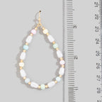 Pearl And Faceted Beaded Tear Dangle Earrings