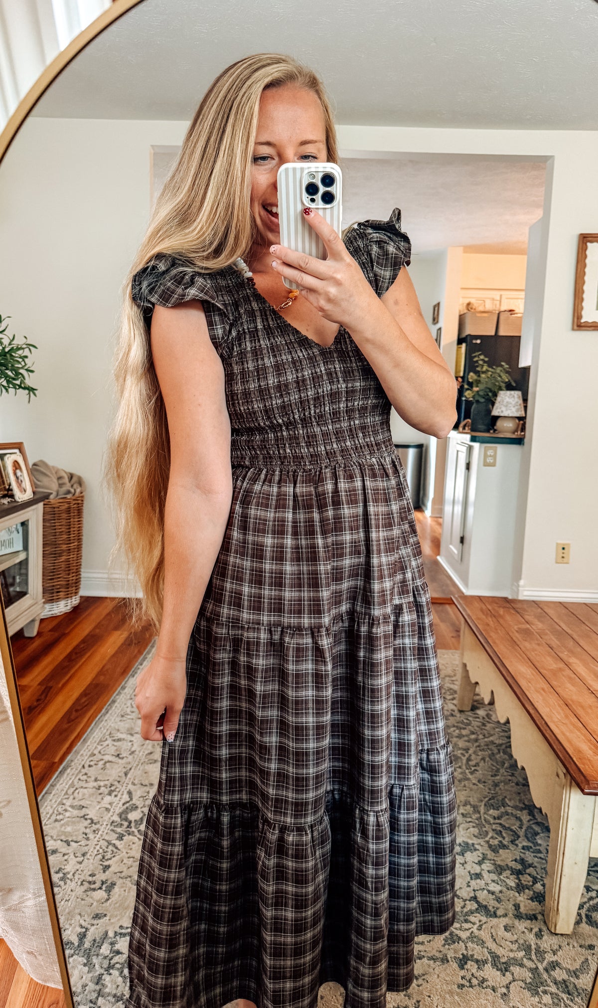 The Classic Charm Plaid Midi Dress (S-3X)