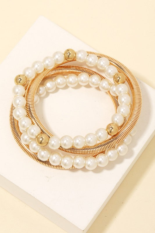 Mother Of Pearl Bracelet Stack