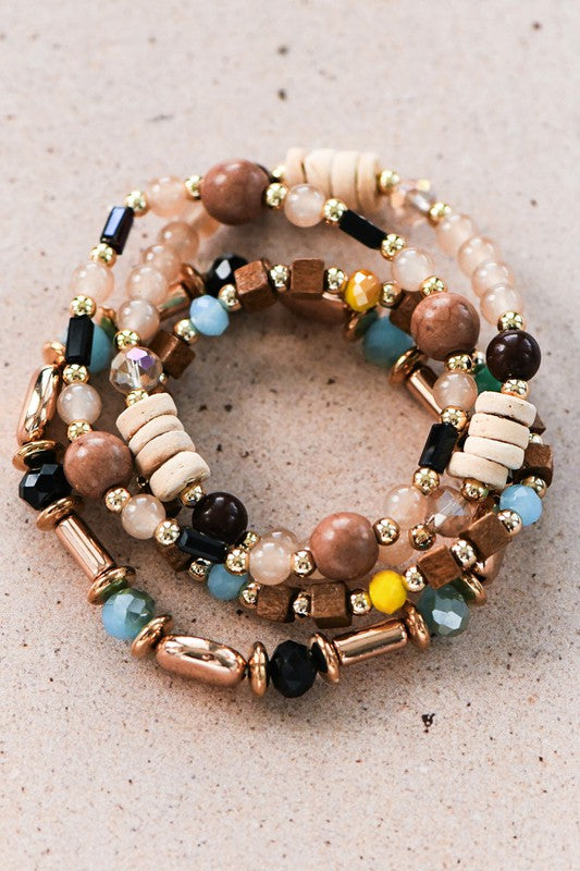 Multi Stone Bracelet Set