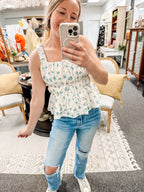 Summer Frill Strap Tie Tank