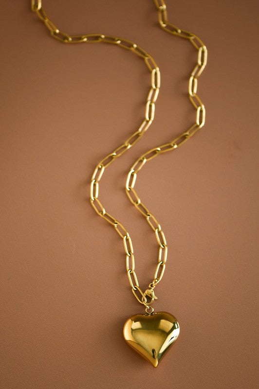 Heart Of Gold 18K Stainless Steel Necklace