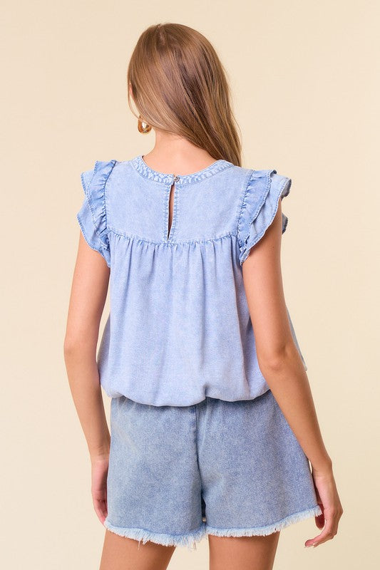 Denim Is A Must Tencel Top