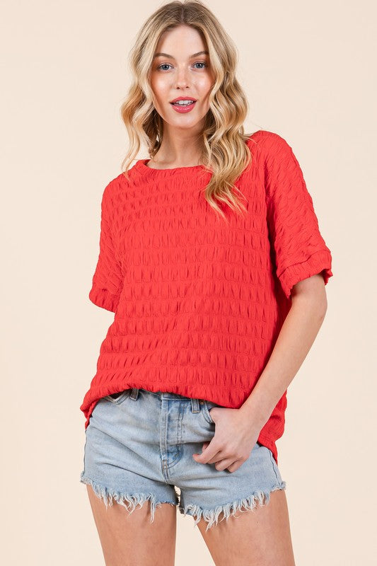 Red Delicious Textured Top (S-XL)