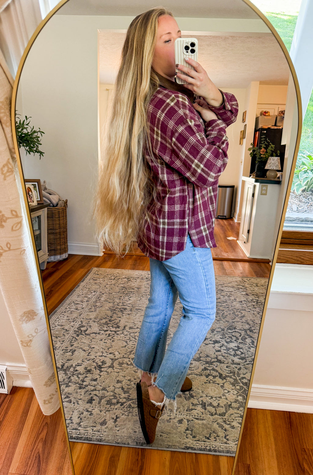 Backroad Burgundy Brushed Flannel Shacket