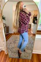 Backroad Burgundy Brushed Flannel Shacket