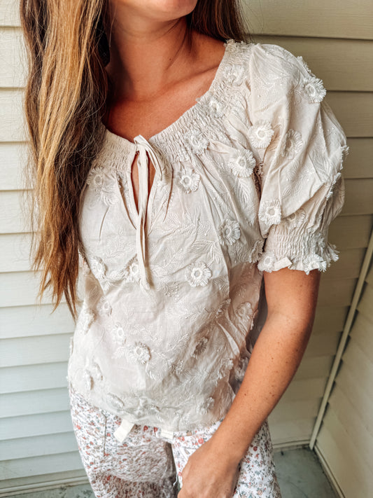 The Emery Embroidered Floral Blouse (3 colors)