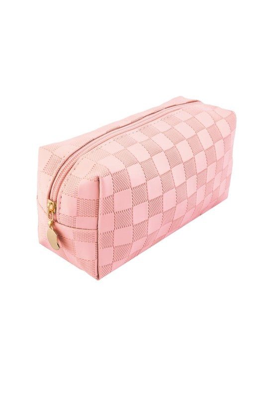 Checkered Print Makeup Bag (3 Colors)