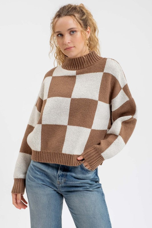 Twilight Tones Checkered Sweater