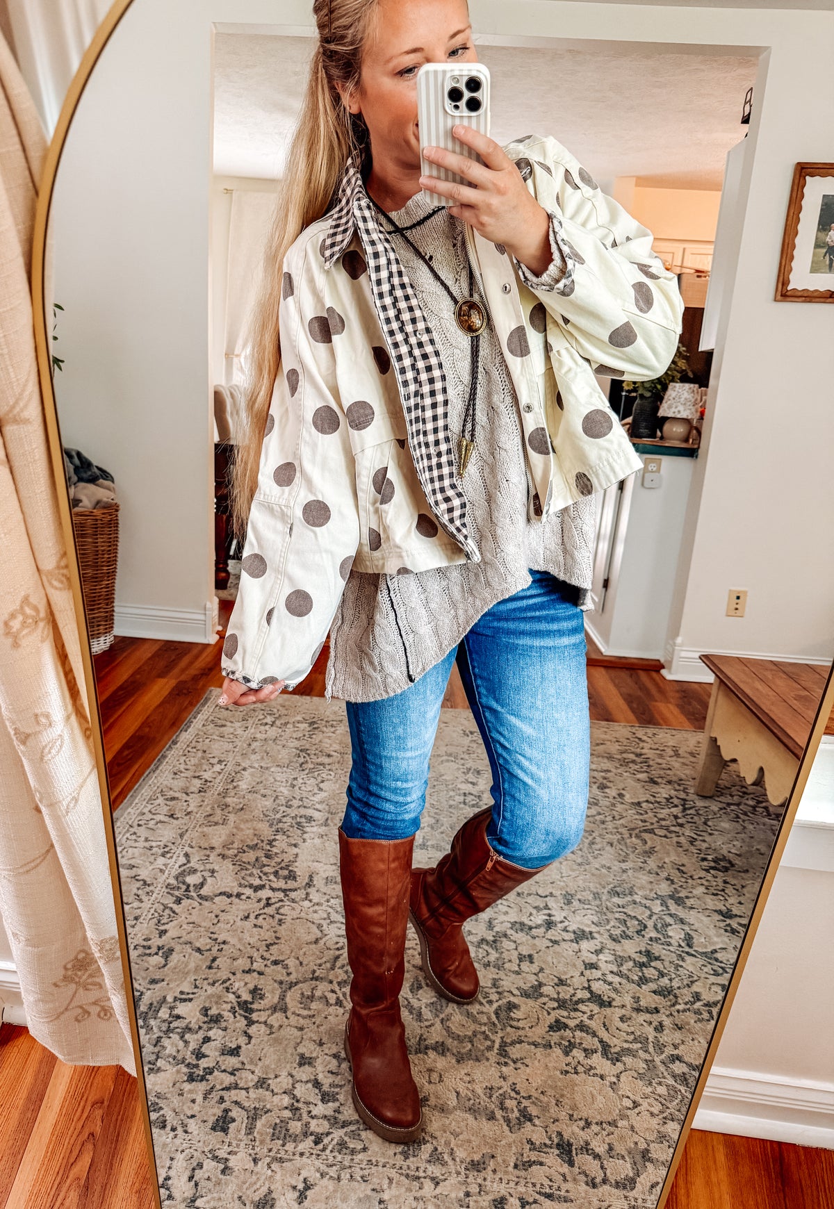 Autumn Dots Oxford Contrasting Jacket