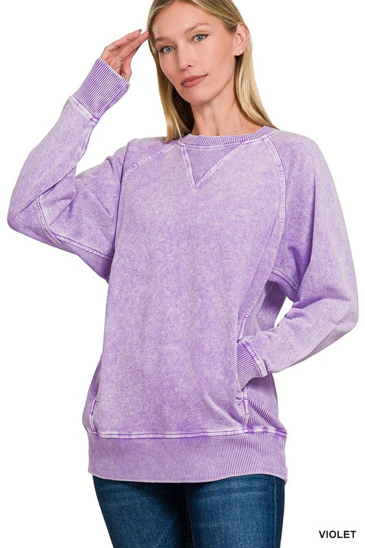 Frosted Lavender Terry Pullover