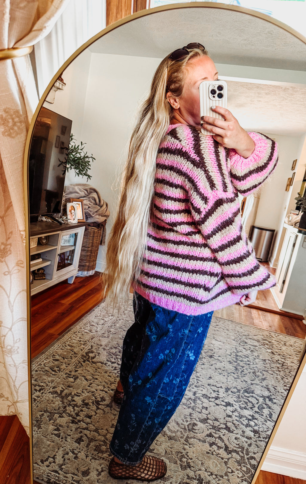 Make a Statement Chunky Striped Open-Front Cardigan