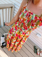 Tropical Fusion Spaghetti Strap Dress