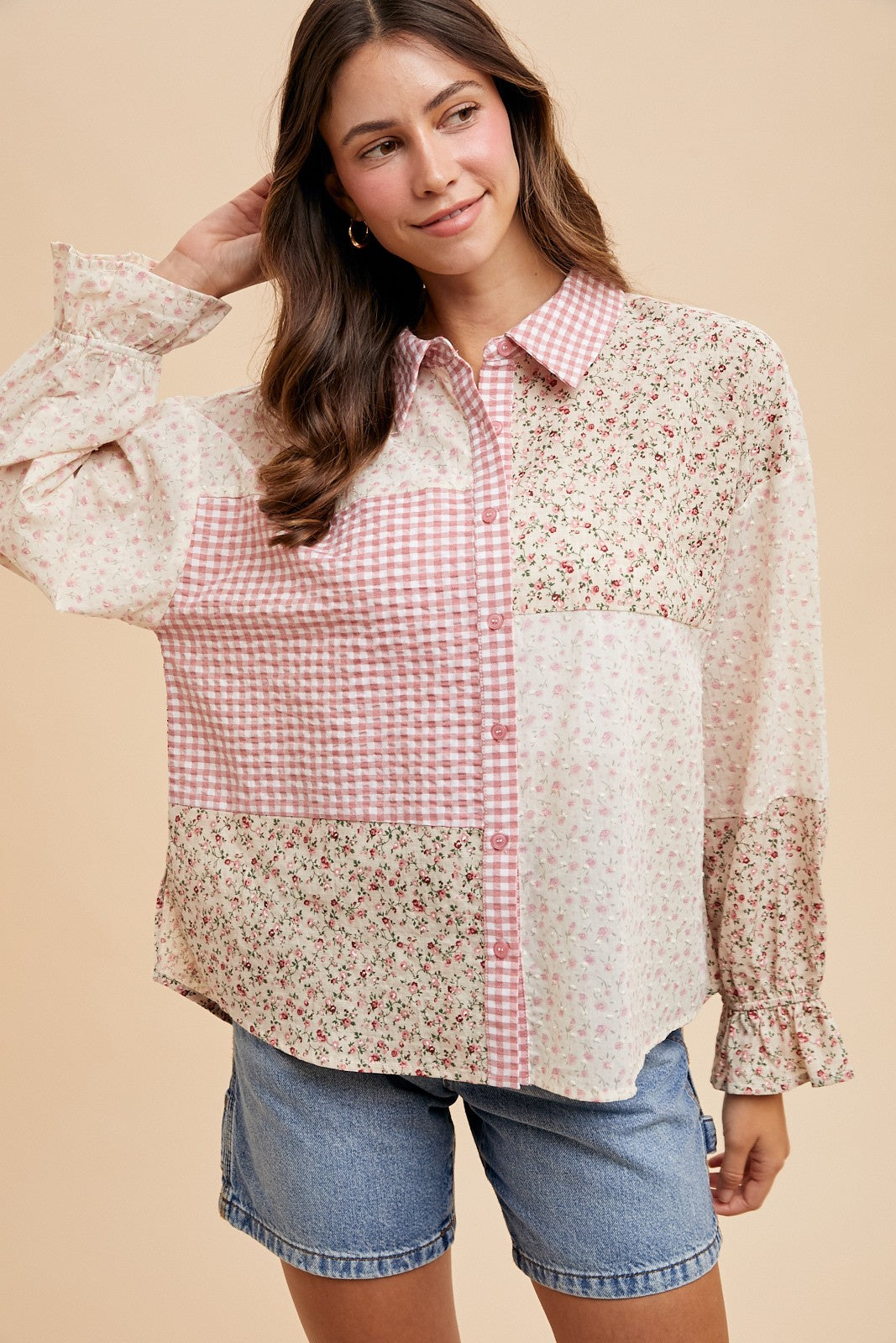 Cider & Roses Mixed Pattern Top (S-XL)