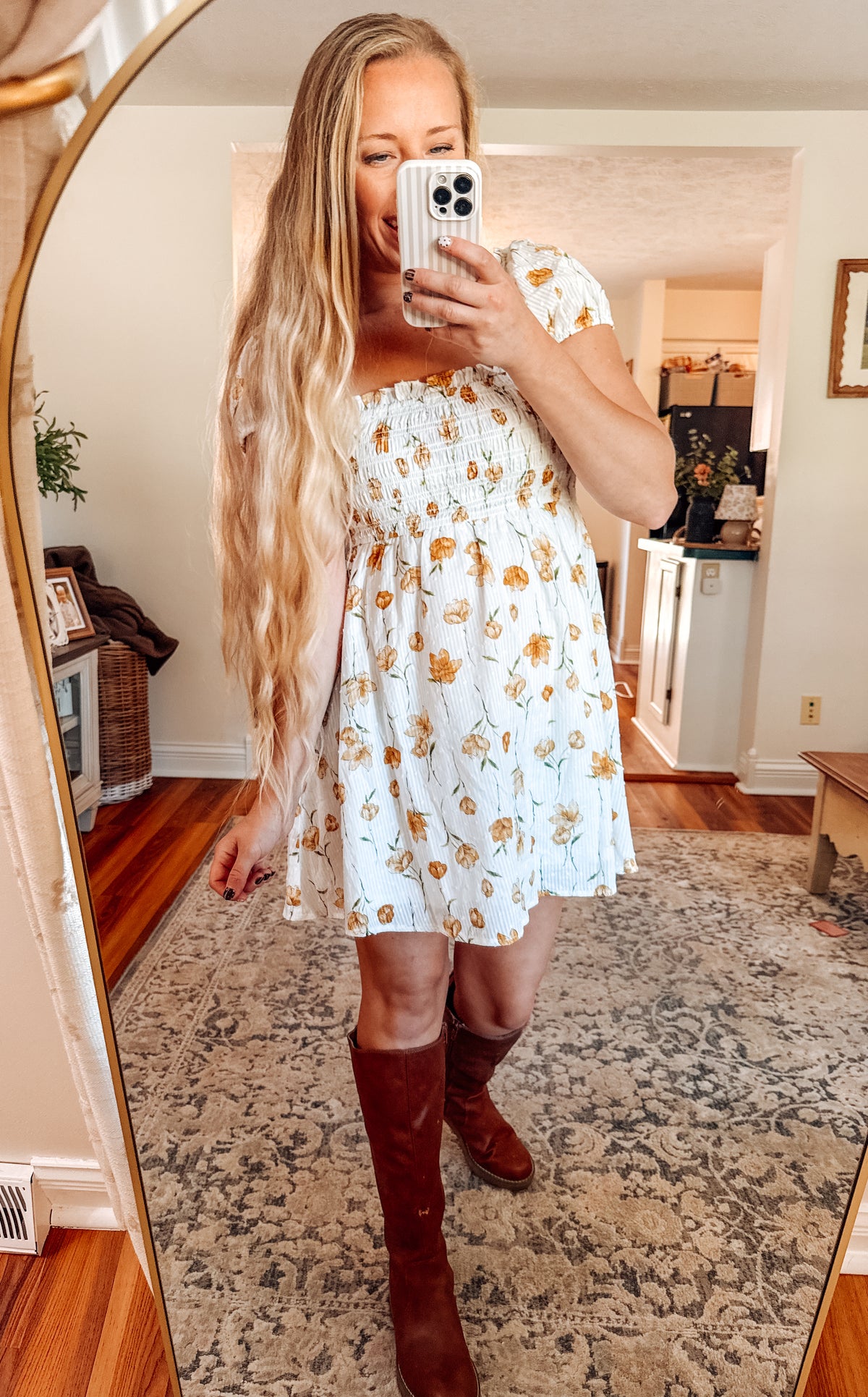 The Rosie Bloom Short Sleeve Dress-Ivory