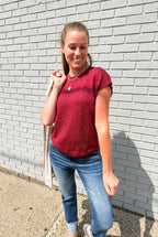 Sassy in Sangria Mock Neck Top