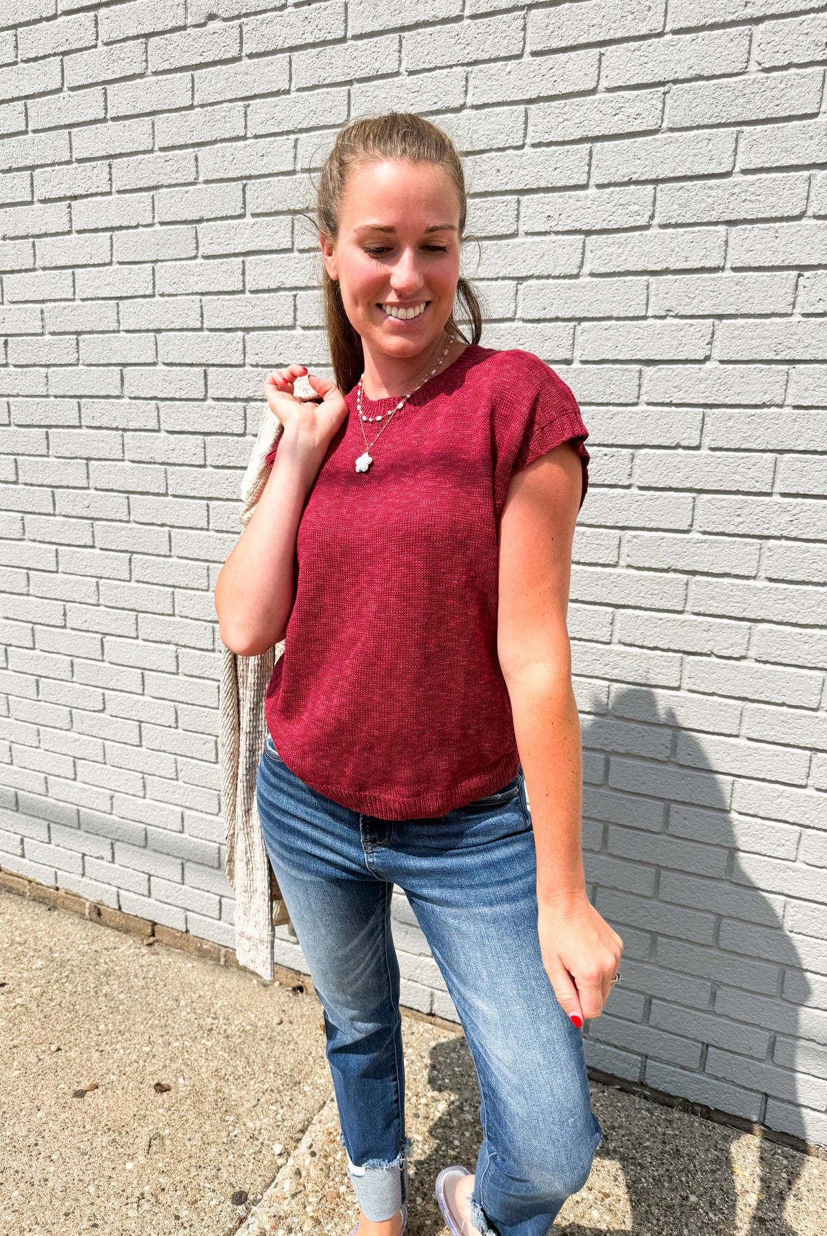 Sassy in Sangria Mock Neck Top