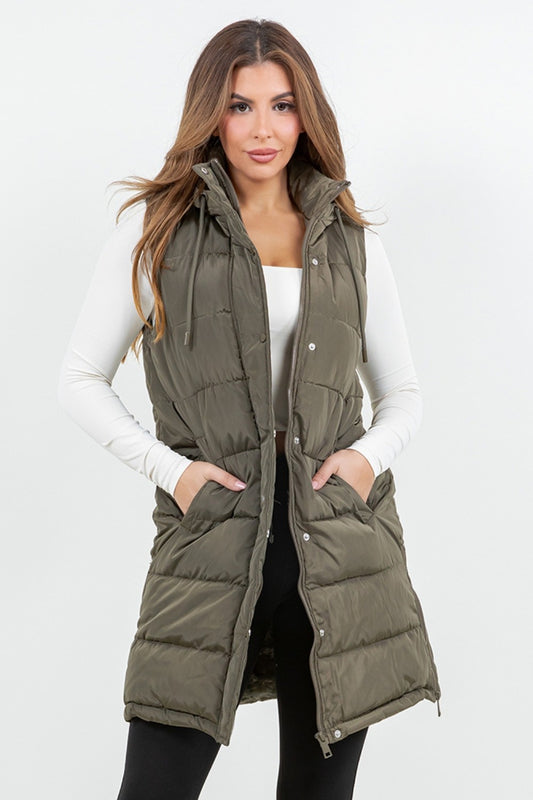 Keepin' Warm Puff Vest-Olive (S-XL)