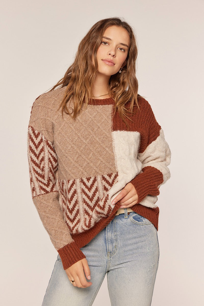 Holiday Hearth Colorblock Sweater (S-XL)