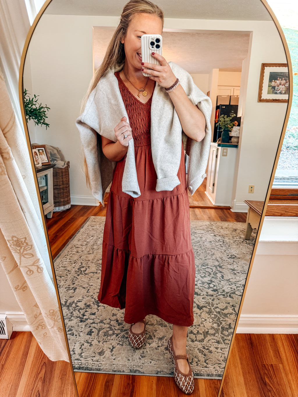 Rustic Way Smocked Midi Dress
