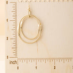 Matte Twisted Double Oval Hoop Drop Earrings