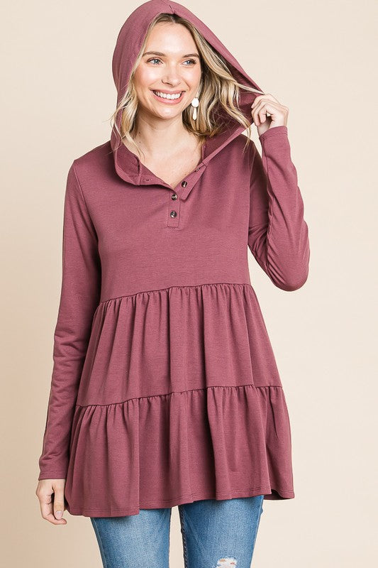 Berry Me Hoodie Tunic Top (S-XL)