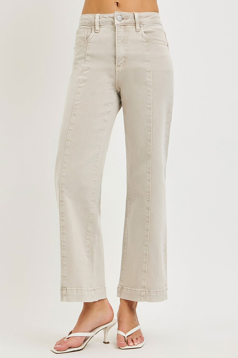 Soft Latte Wide Leg Denim