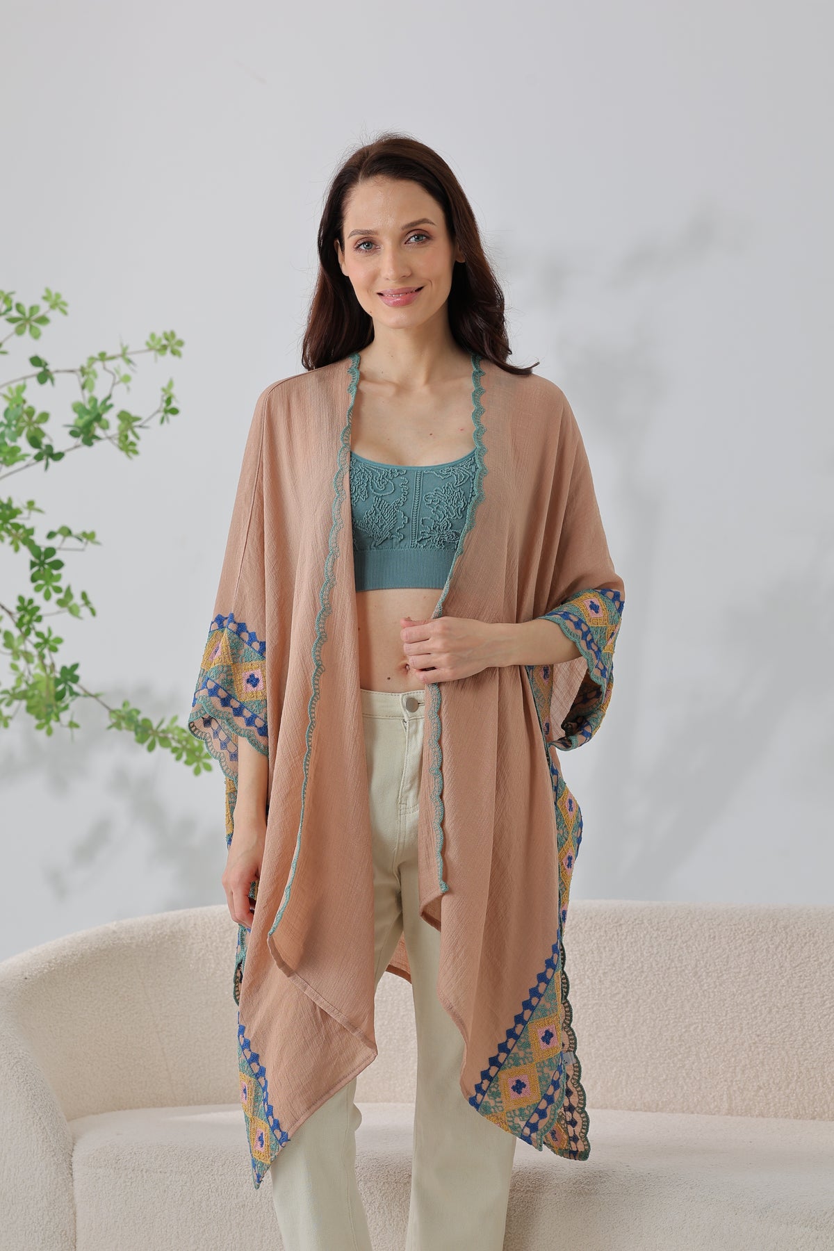 The Painted Canyon Embroidered Kimono