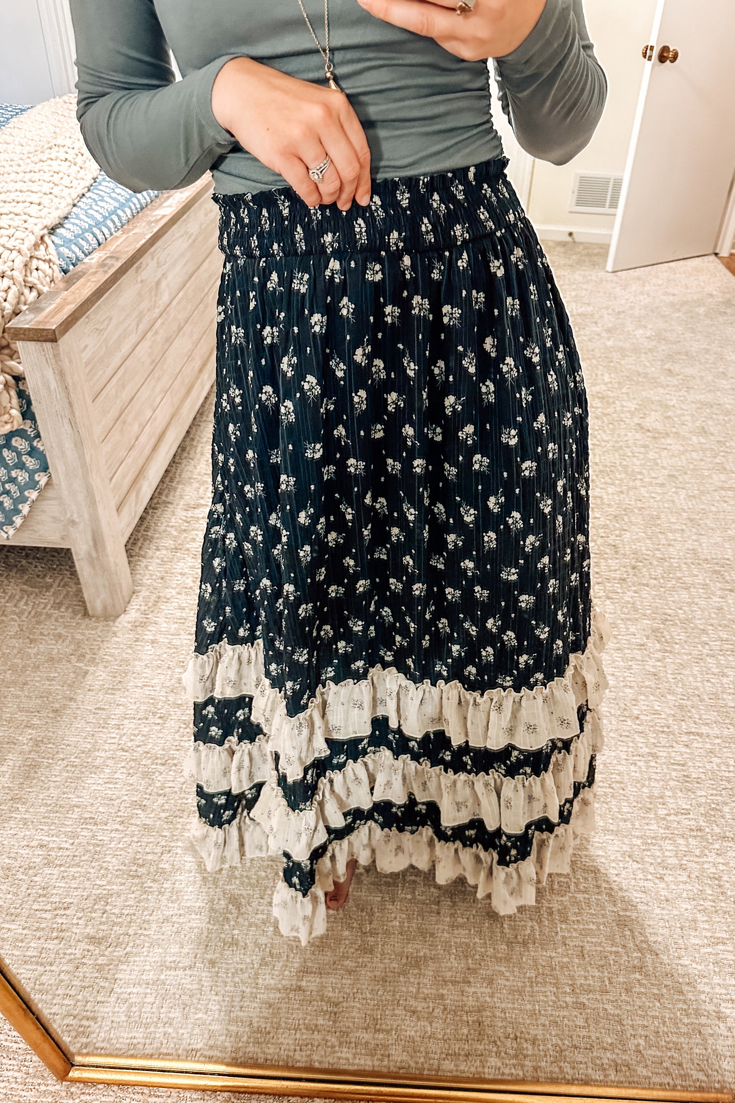 Twirl Me Floral Maxi Skirt
