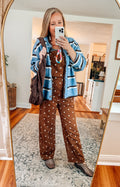 Cozy in Blue Striped Button Down Cardigan