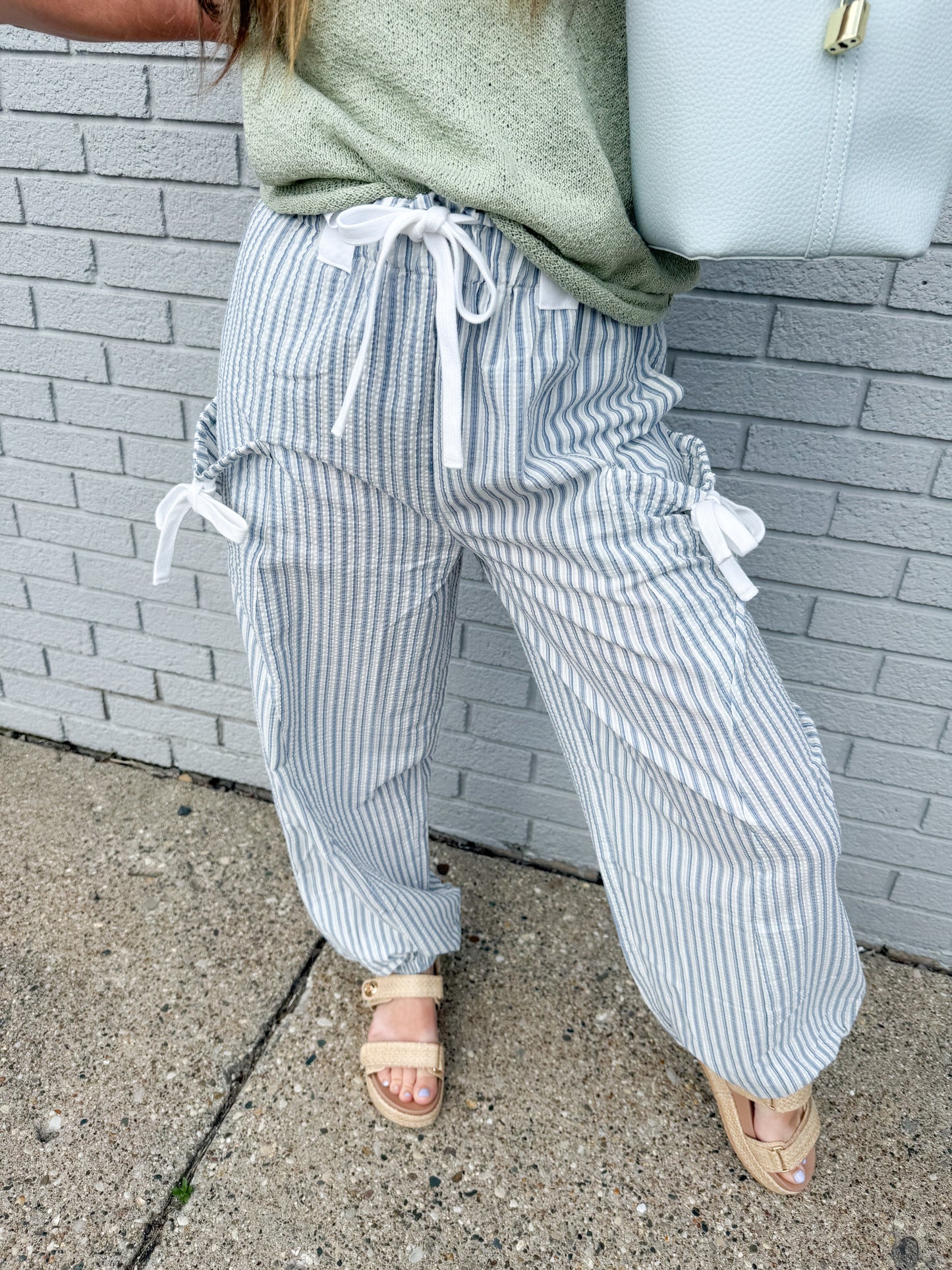 Casual Fit Textured Woven Pants
