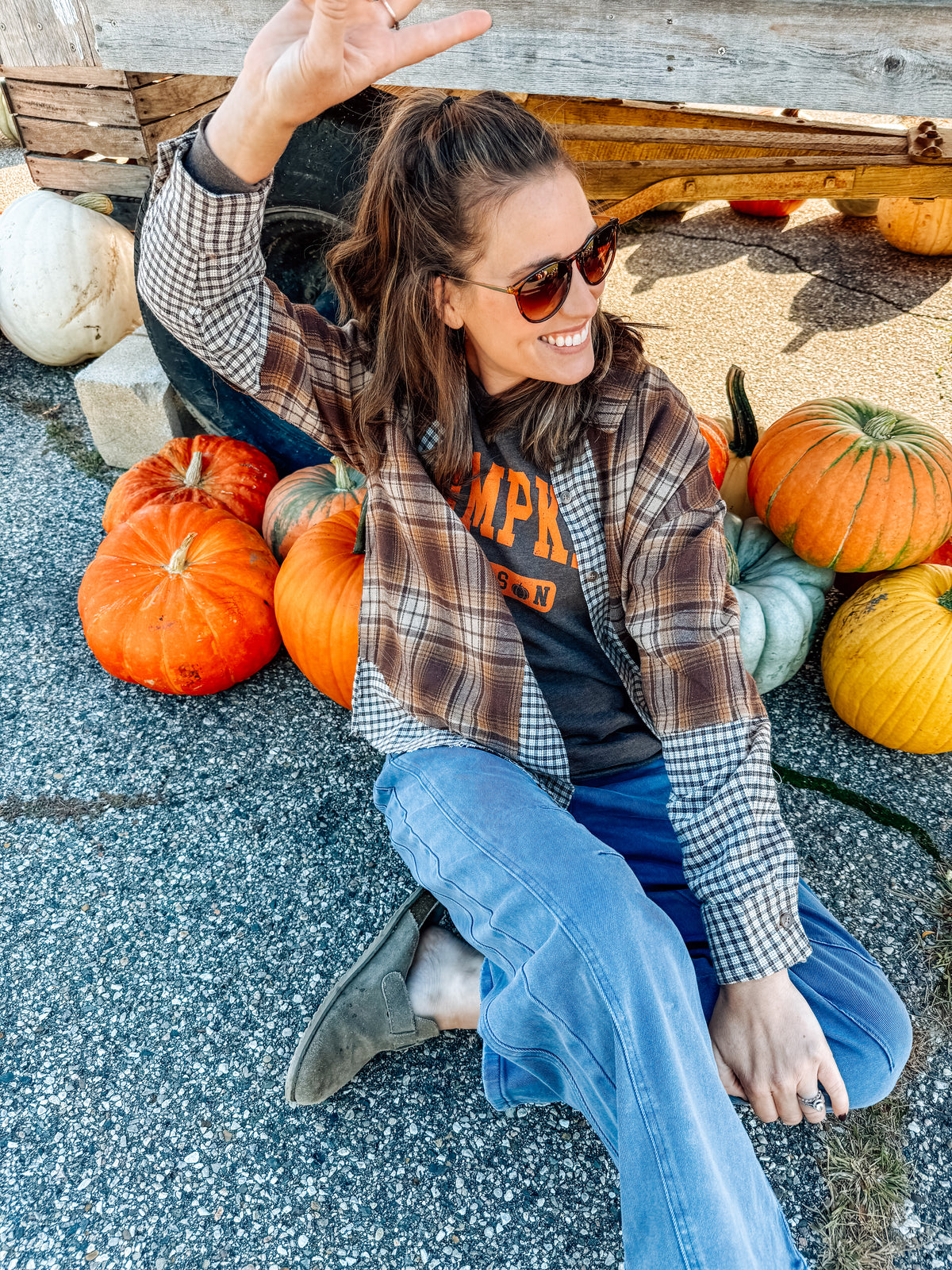 Fall Mocha Plaid Button Down Shirt
