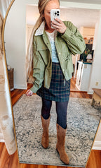 Crochet Collar Utility Jacket