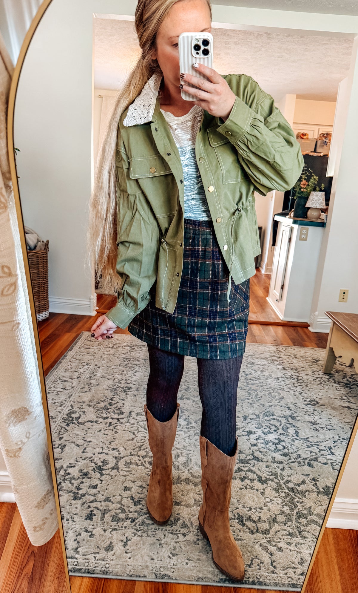Crochet Collar Utility Jacket