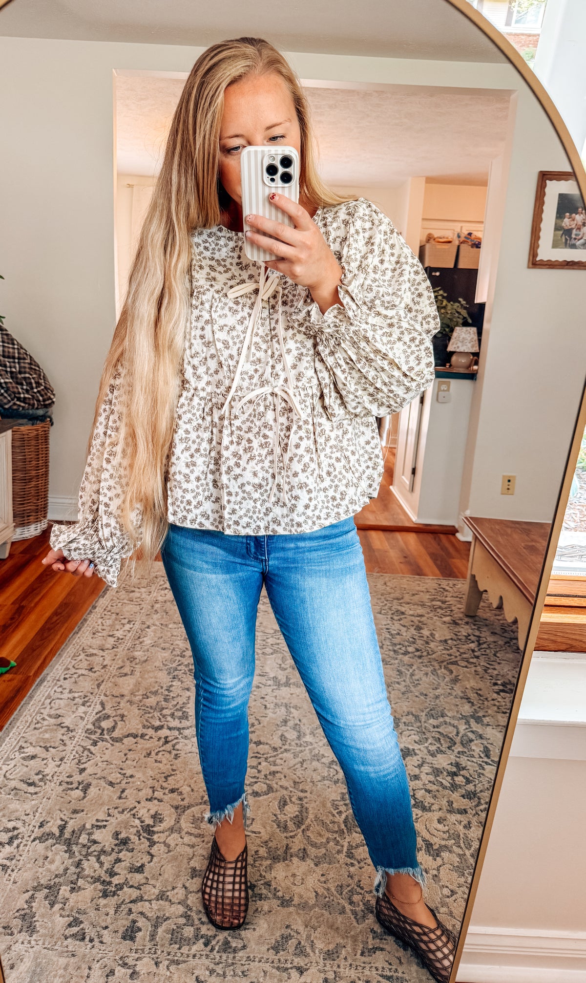 October Petals Peplum Blouse (S-XL)