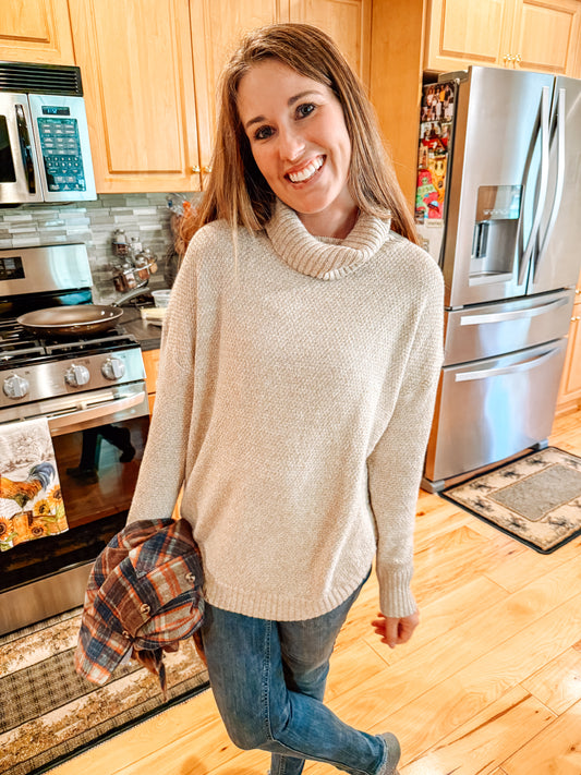 Frosted Cappuccino Turtleneck Sweater (S-XL)