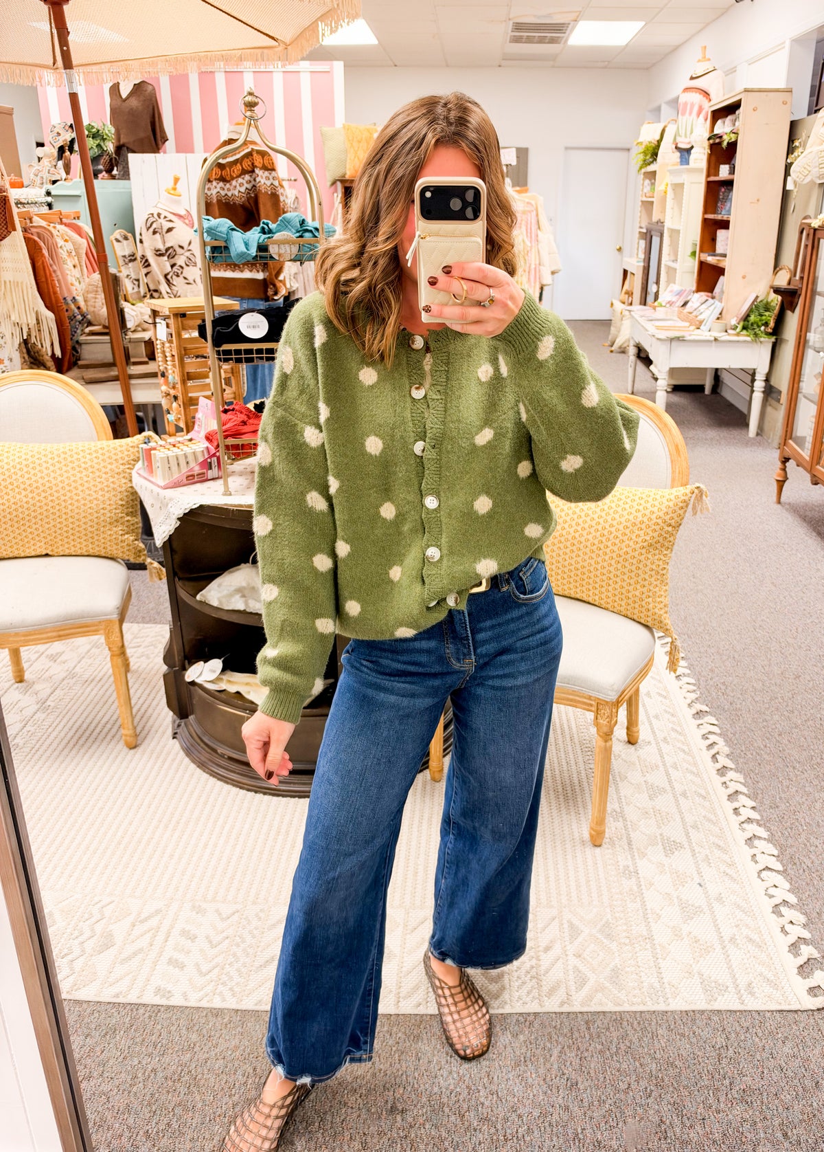 Sweet Spot Polka Dot Button Down Cardigan
