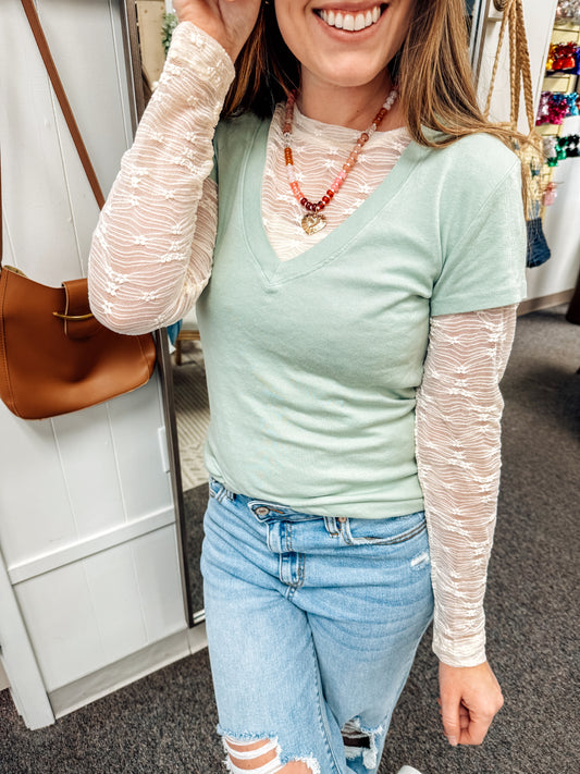 The Classic V-Neck-Light Sage