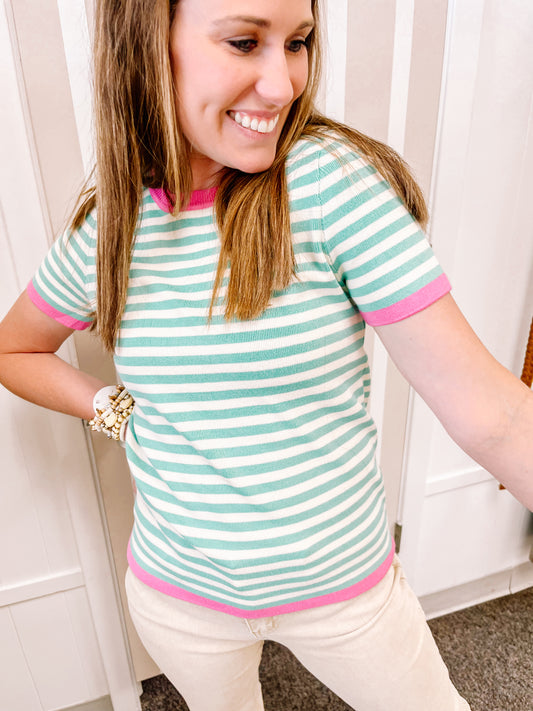 Stripes and Sunshine Top